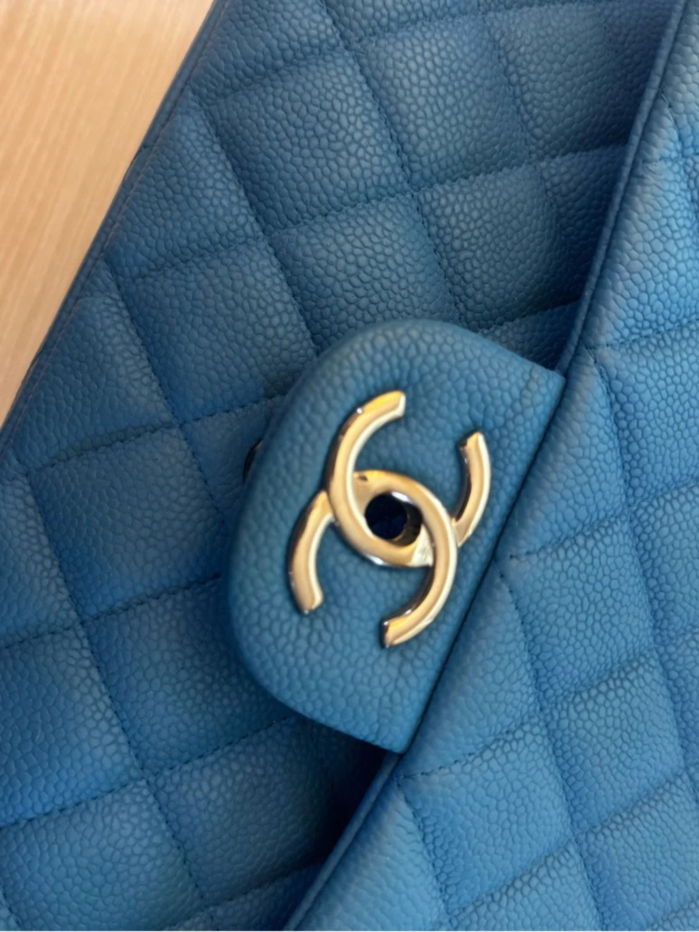 NWT Chanel Jumbo (Large) Classic Double Flap Blue Caviar NEW